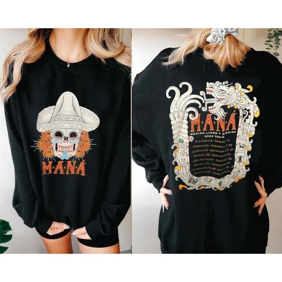 Tops - Mana Band Sweatshirt, Man Tour 2023 2 Sided Sweatshirts